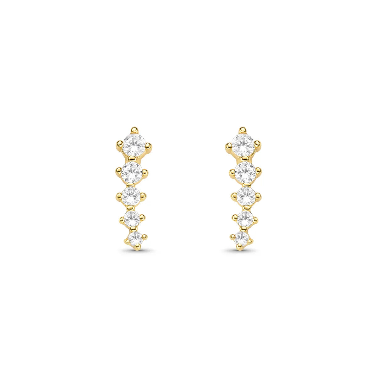 Brinco Ear Cuff com Zircônias Banhado a Ouro 18K