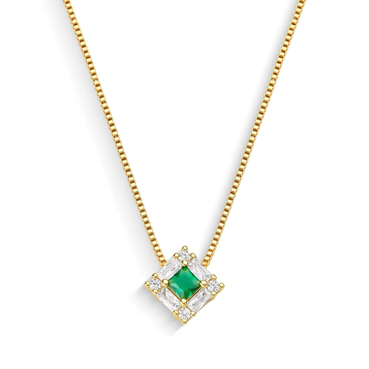 Colar Zircônia Verde Banhado a Ouro 18K