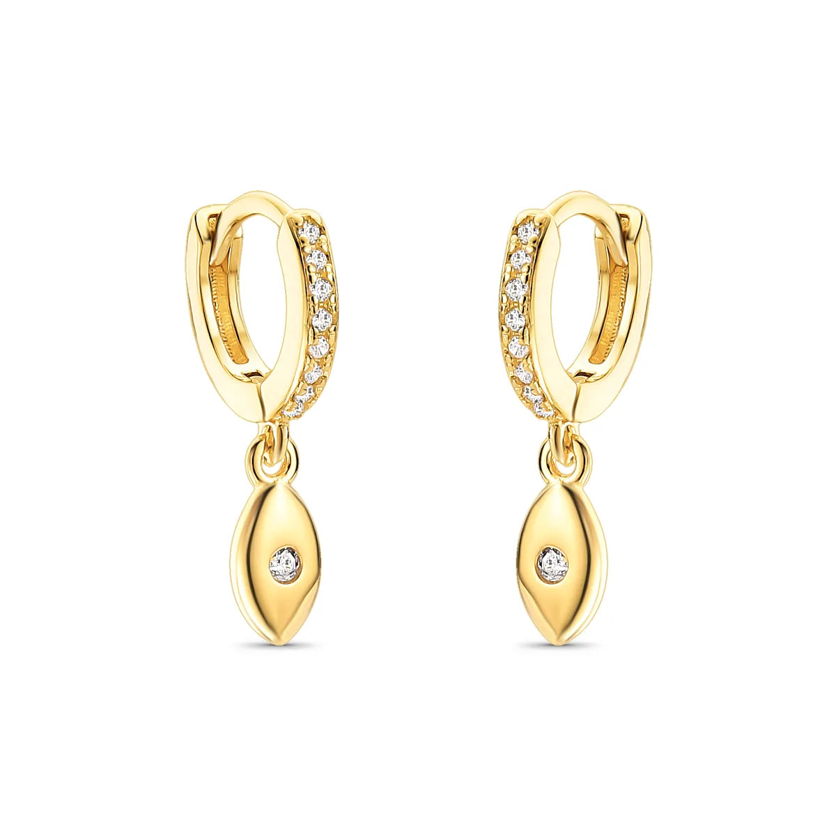 Brinco Argola com Gota Banhado a Ouro 18K