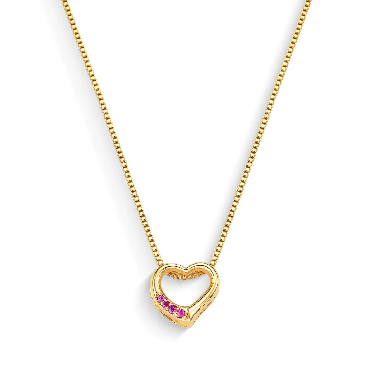 Conjunto Coração com Zircônias Banhado a Ouro 18K