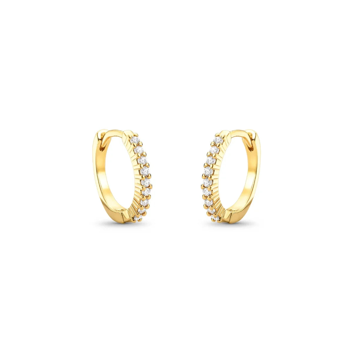 Brinco Argola Cravejado Banhado a Ouro 18K