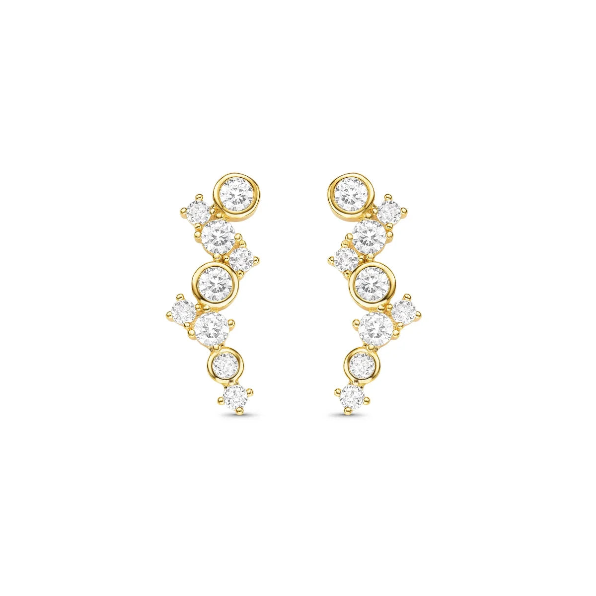 Brinco Ear Cuff com Zircônias Banhado a Ouro 18K