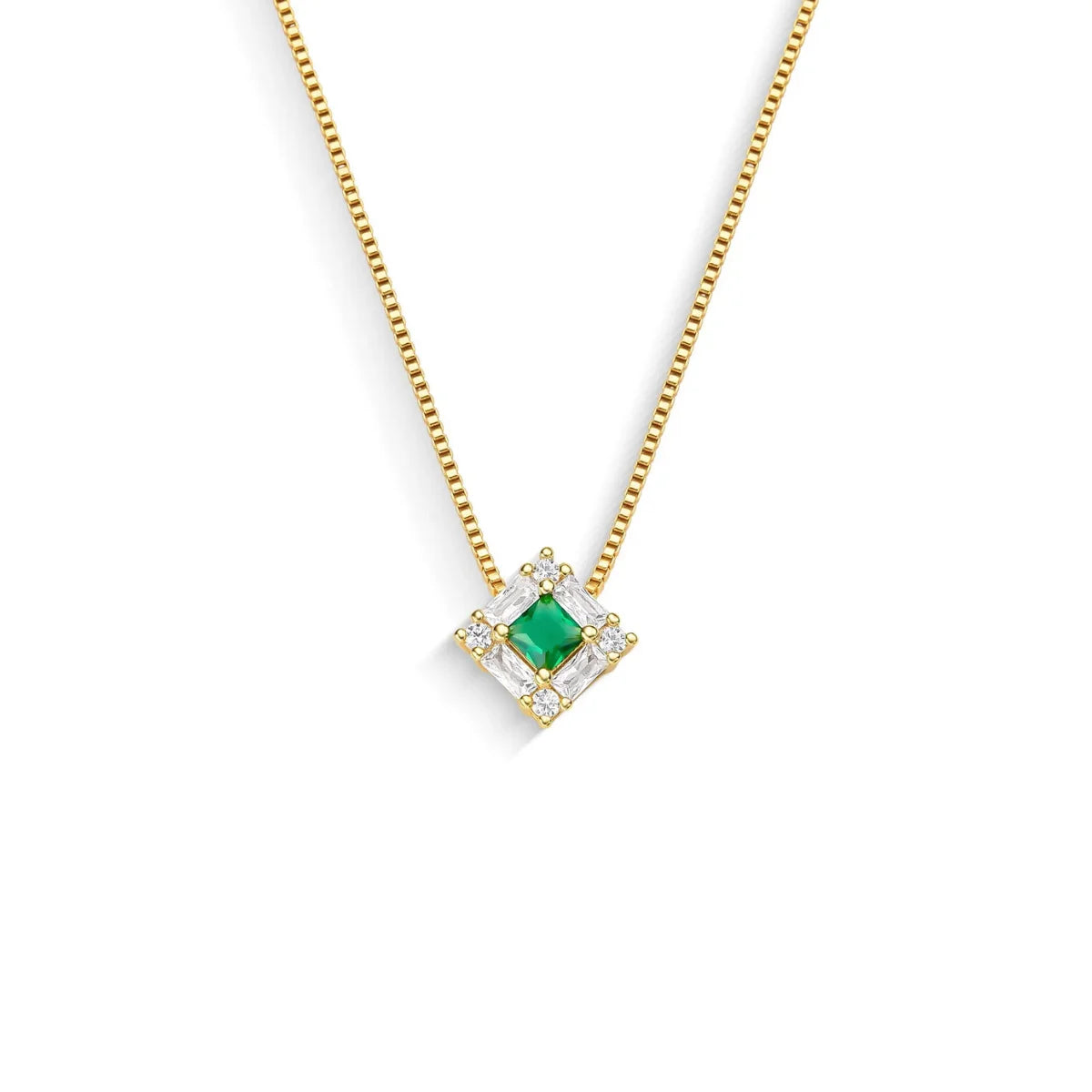 Colar Zircônia Verde Banhado a Ouro 18K