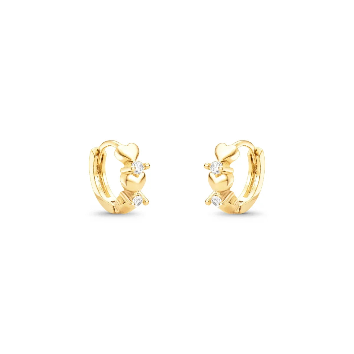 Brinco com Corações Banhado a Ouro 18K