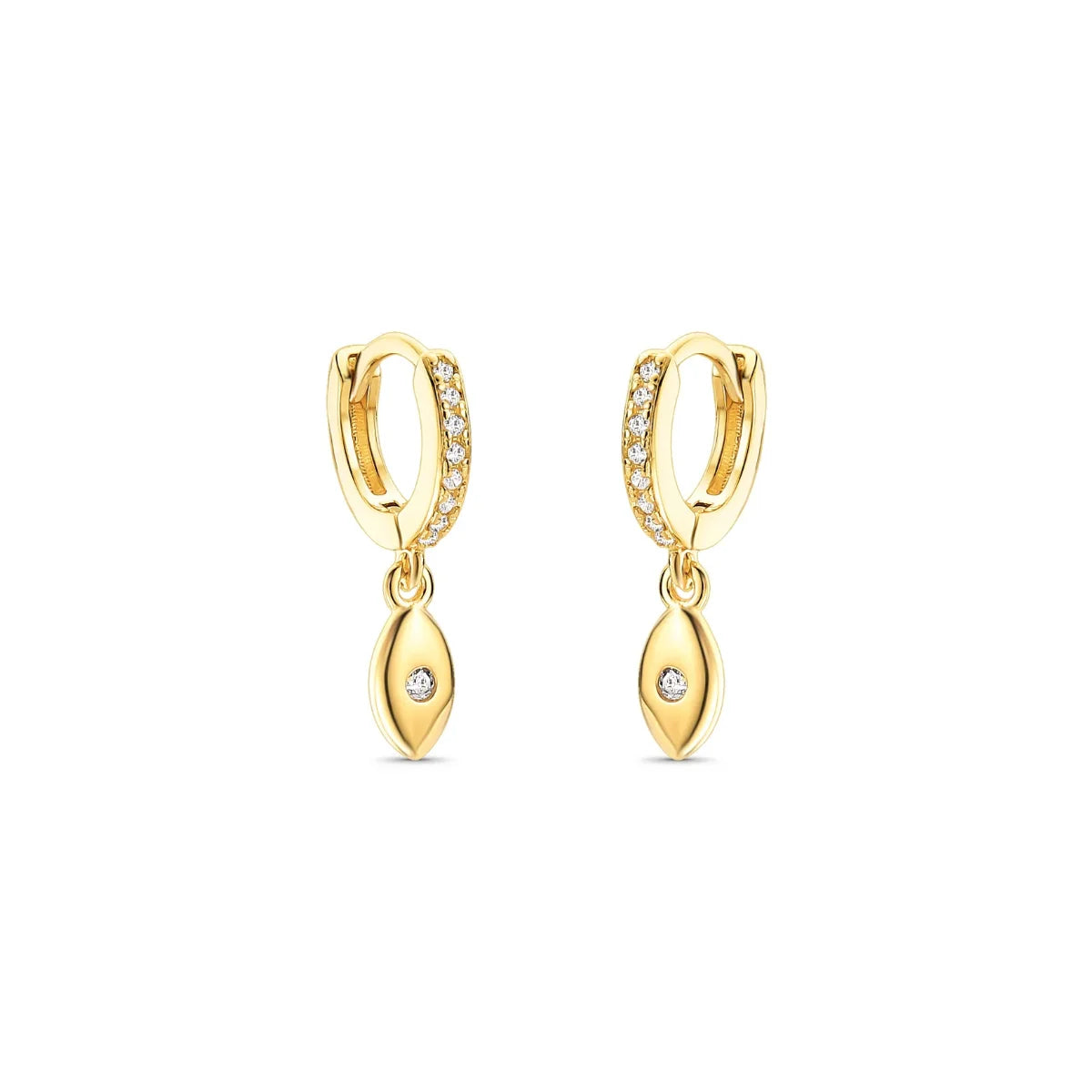 Brinco Argola com Gota Banhado a Ouro 18K
