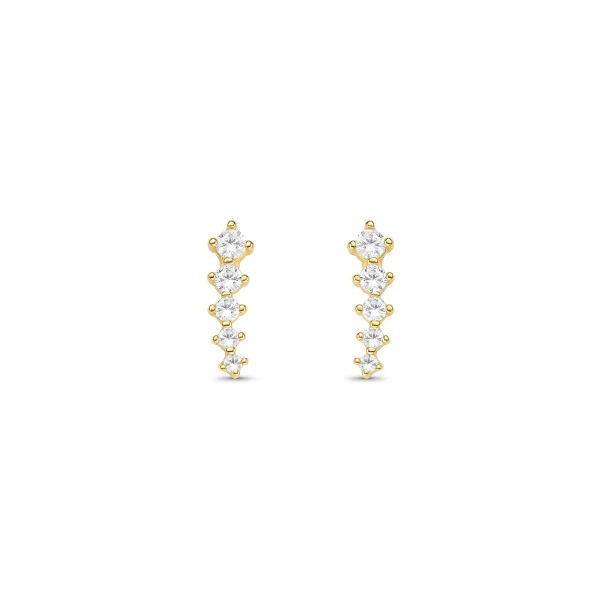 Brinco Ear Cuff com Zircônias Banhado a Ouro 18K