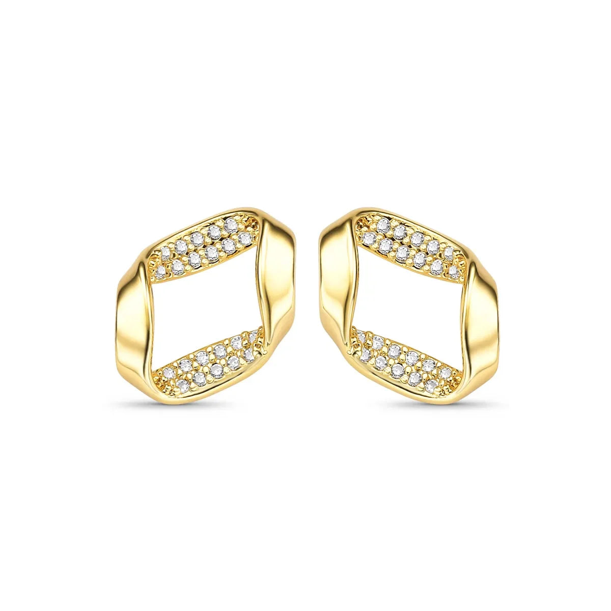 Brinco Cravejado Banhado a Ouro 18K