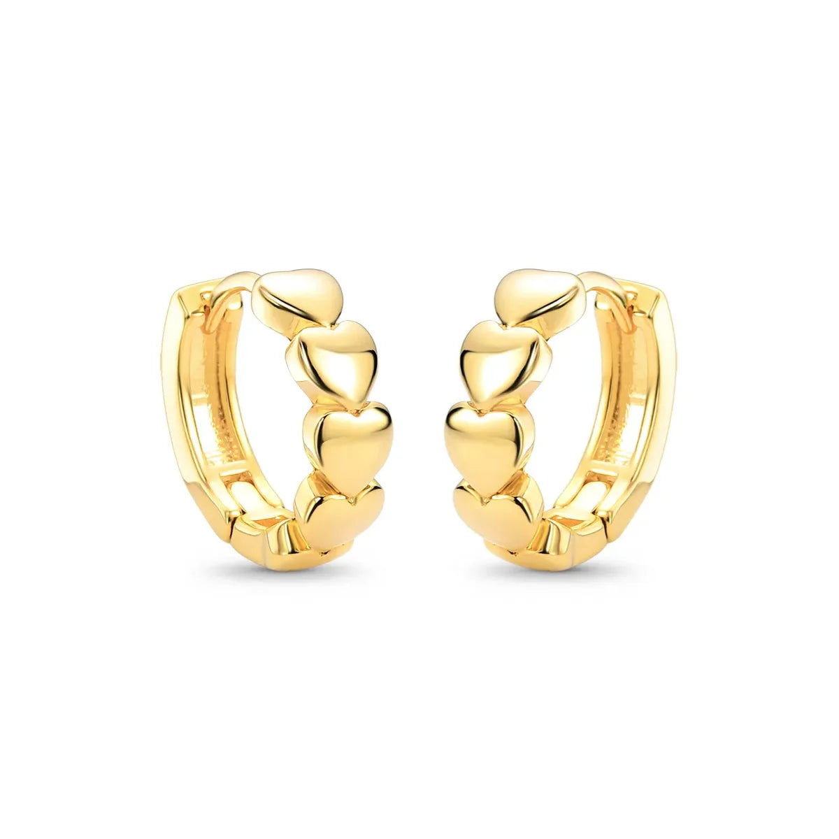 Brinco de Corações Banhado a Ouro 18K