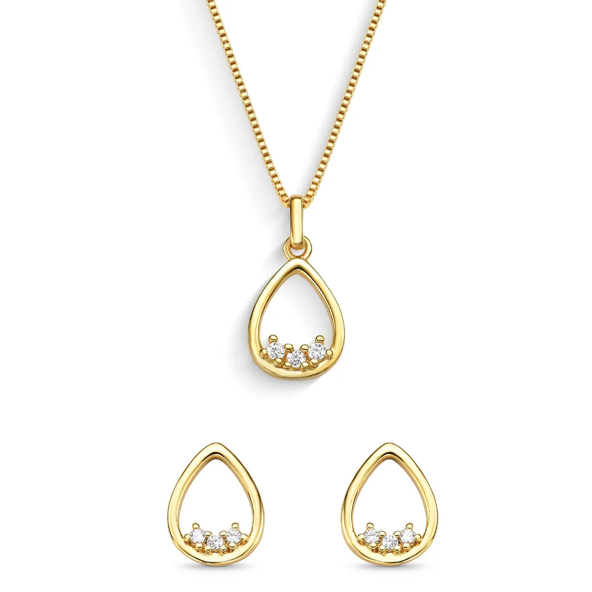 Conjunto Gota Banhado a Ouro 18K