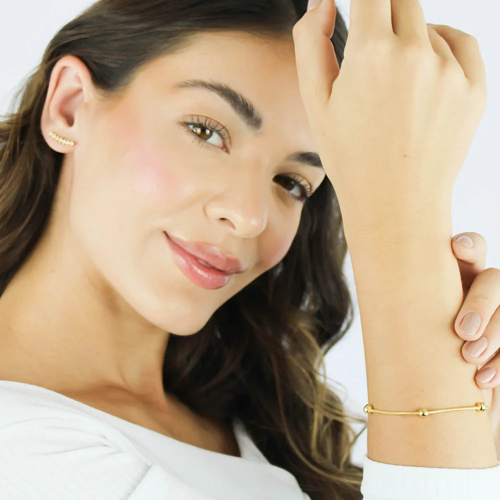 Pulseira com Esferas Banhado a Ouro 18K