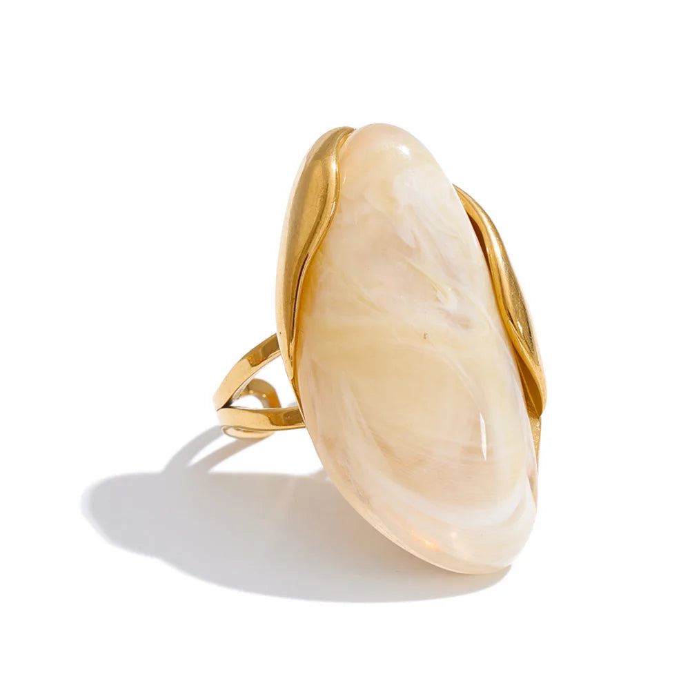 Anel Ajustável em Aço Inoxidável Premium - Banhado a Ouro 18k