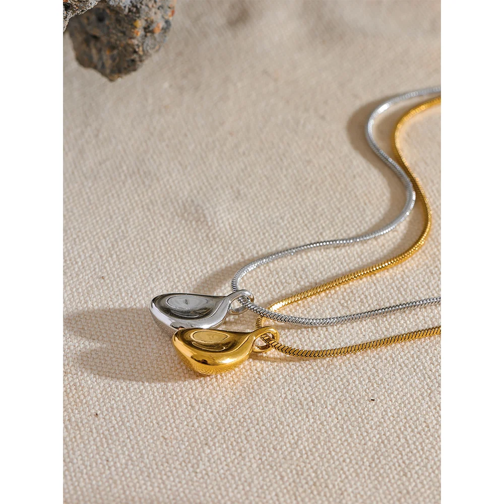 Colar de Corrente com Pingente de Gota Ajustável em Aço Inoxidável Premium - Banhado a Ouro 18k