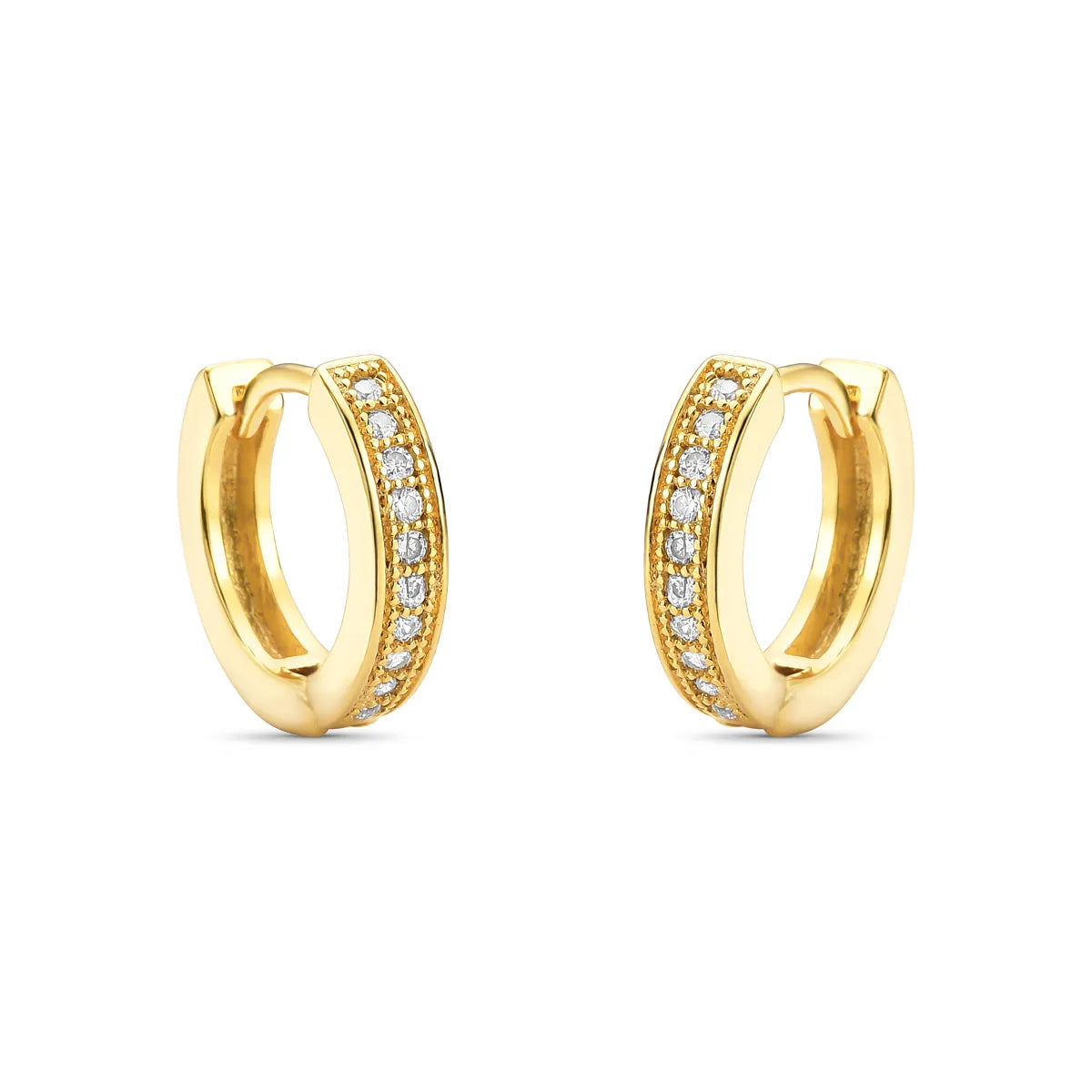 Brinco Argola com Zircônias Banhado a Ouro 18K