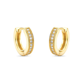 Brinco Argola com Zircônias Banhado a Ouro 18K