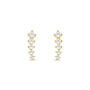 Brinco Ear Cuff com Zircônias Banhado a Ouro 18K