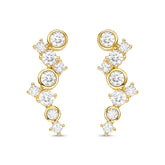 Brinco Ear Cuff com Zircônias Banhado a Ouro 18K