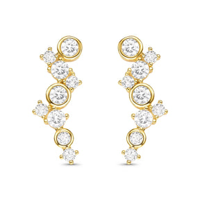 Brinco Ear Cuff com Zircônias Banhado a Ouro 18K