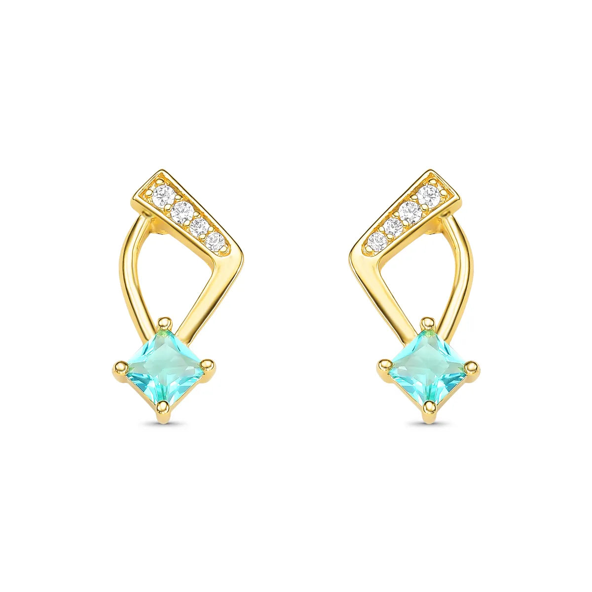 Brinco com Zircônia Verde Banhado a Ouro 18K