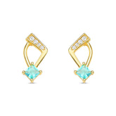 Brinco com Zircônia Verde Banhado a Ouro 18K