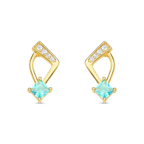 Brinco com Zircônia Verde Banhado a Ouro 18K