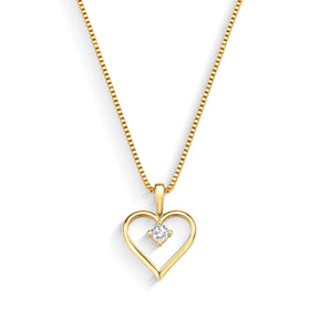 Colar Coração com Zircônia Banhado a Ouro 18K