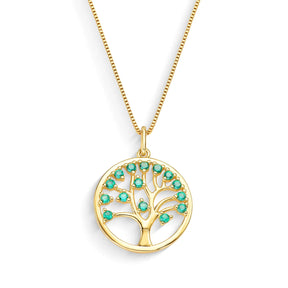Colar Arvore da Vida Banhado a Ouro 18K