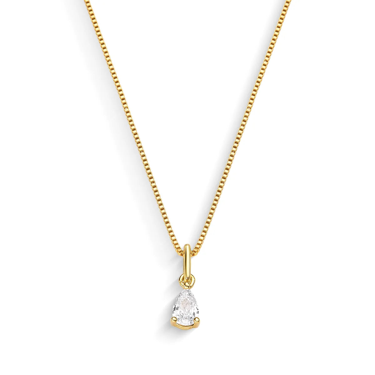 Colar Gota de Zircônia Banhado a Ouro 18K