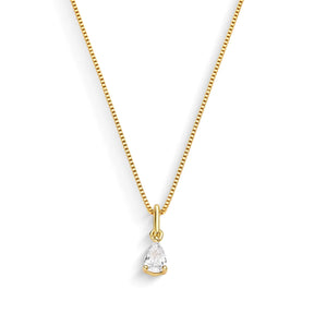 Colar Gota de Zircônia Banhado a Ouro 18K