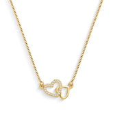 Colar Corações com Zircônias Banhado a Ouro 18K