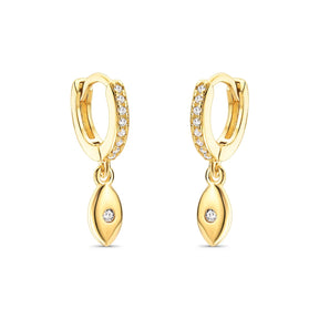 Brinco Argola com Gota Banhado a Ouro 18K