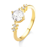 Anel com Zircônias Banhado a Ouro 18K