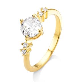 Anel com Zircônias Banhado a Ouro 18K