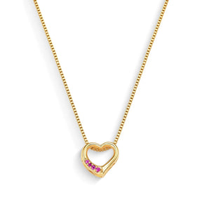 Conjunto Coração com Zircônias Banhado a Ouro 18K