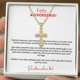 Presente Para Aniversário Colar Crucifixo + Mensagem e Embalagem
