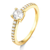 Anel Cravejado com Zircônias Banhado a Ouro 18K