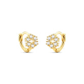 Brinco Flor Cravejado Banhado a Ouro 18K