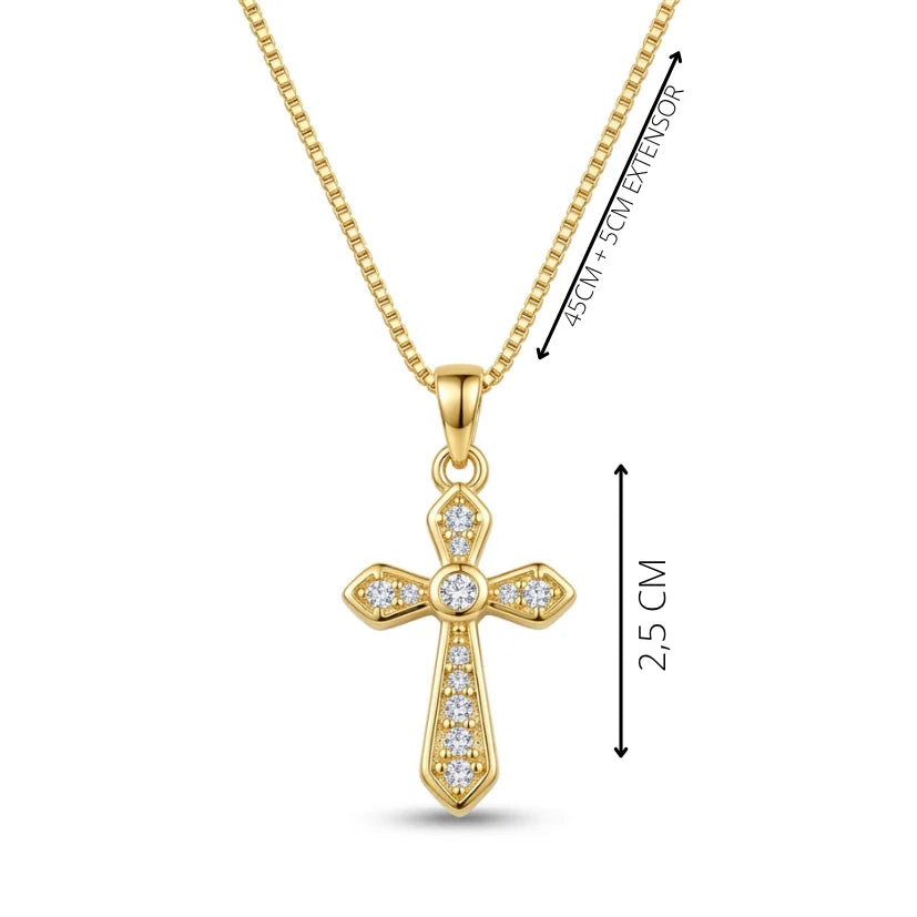 Presente Para Aniversário Colar Crucifixo + Mensagem e Embalagem