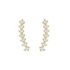 Brinco Ear Cuff em Zircônias Banhado a Ouro 18K