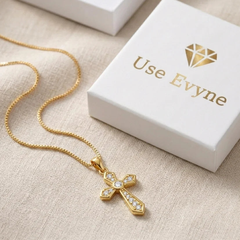 Presente Para Aniversário Colar Crucifixo + Mensagem e Embalagem