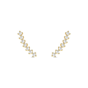 Brinco Ear Cuff em Zircônias Banhado a Ouro 18K