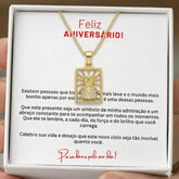 Presente Religioso Aniversário Colar Nossa Senhora Aparecida Dourado com Mensagem para Mulher