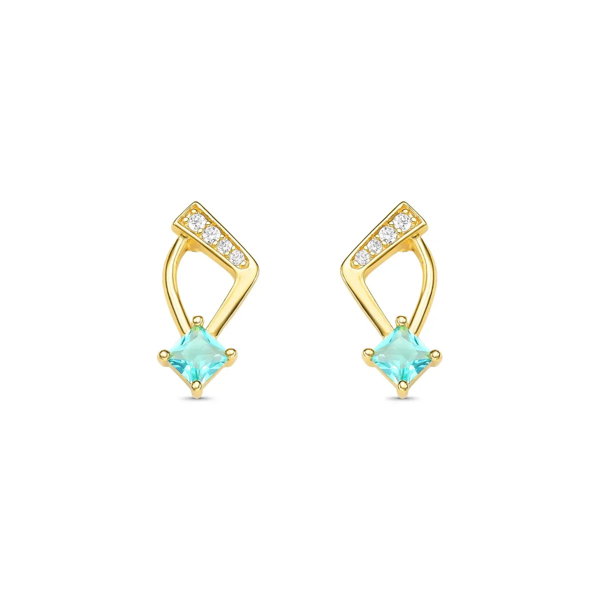 Brinco com Zircônia Verde Banhado a Ouro 18K