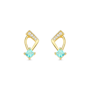 Brinco com Zircônia Verde Banhado a Ouro 18K