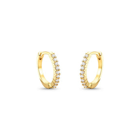 Brinco Argola Cravejado Banhado a Ouro 18K