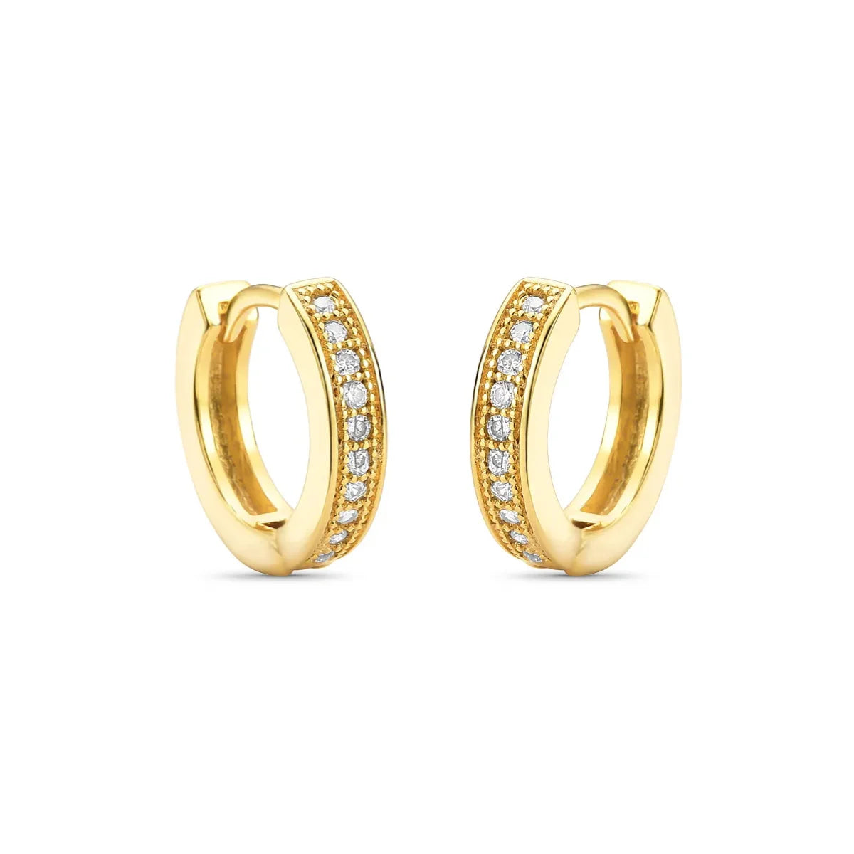 Brinco Argola com Zircônias Banhado a Ouro 18K