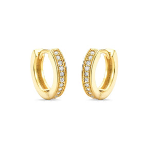 Brinco Argola com Zircônias Banhado a Ouro 18K