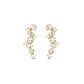 Brinco Ear Cuff com Zircônias Banhado a Ouro 18K