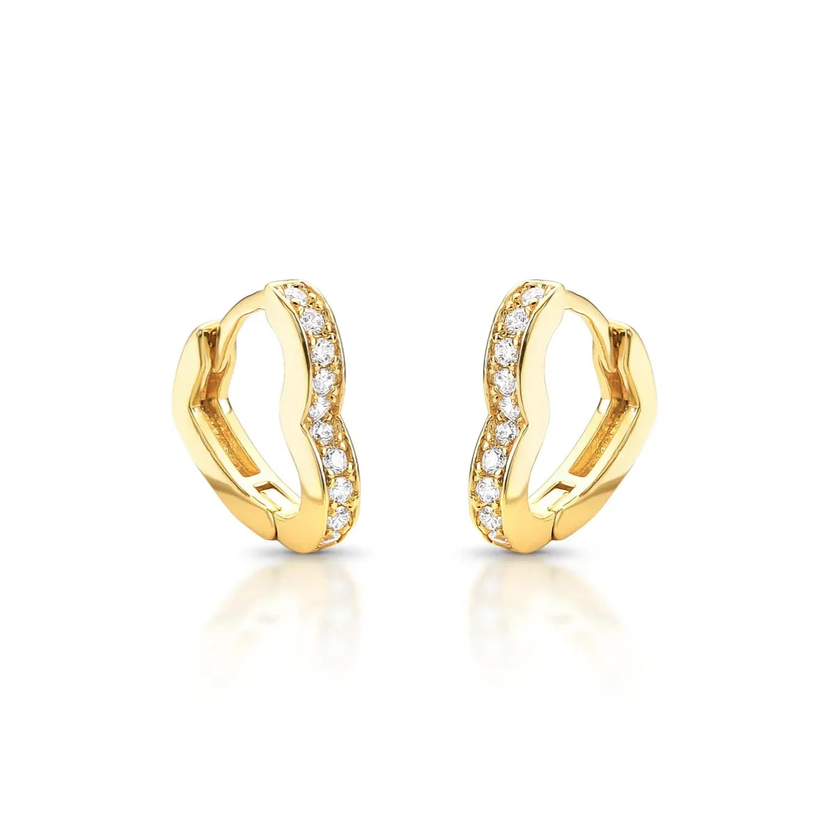 Brinco Formato Coração Banhado a Ouro 18K