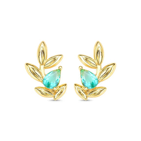 Brinco Ramo de Folhas Banhado a Ouro 18K