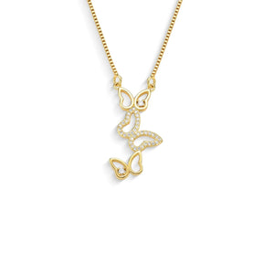Colar Borboletas Banhado a Ouro 18K